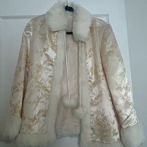 Faux Fur Trimmed Chinese Tradition Jacket